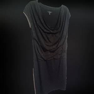 Womens Size Medium  Black (w/ subdued shimmer) short sleeved semi formal dress.